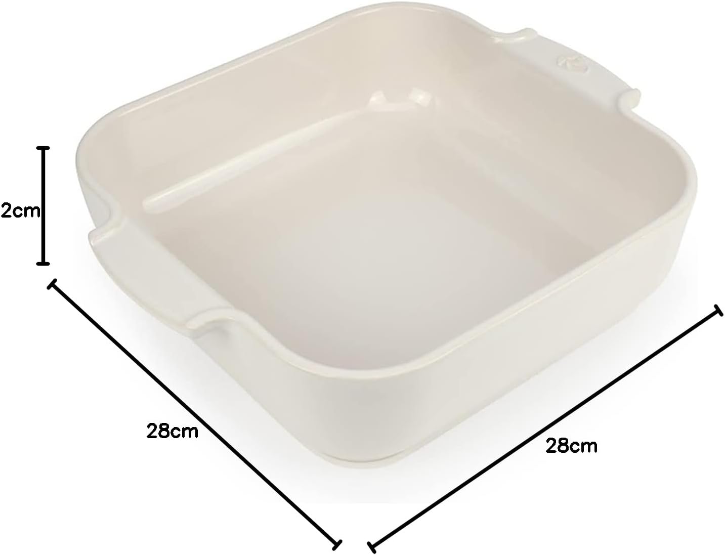 Peugeot Ceramic Baking Dish – Square – Ecru – 28 cm