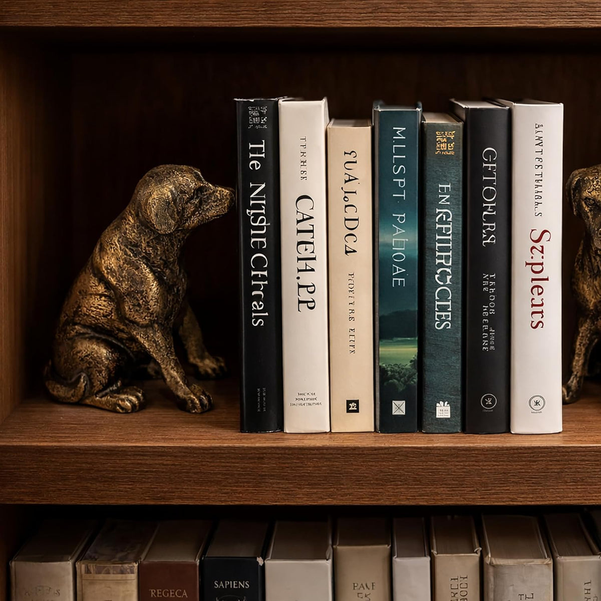 Fox Run Gold Dog Iron Bookends, Set of 2
