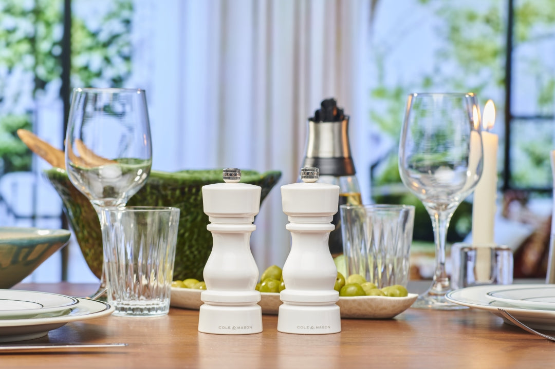 Cole & Mason London Salt & Pepper Mill Gift Set – White Acrylic