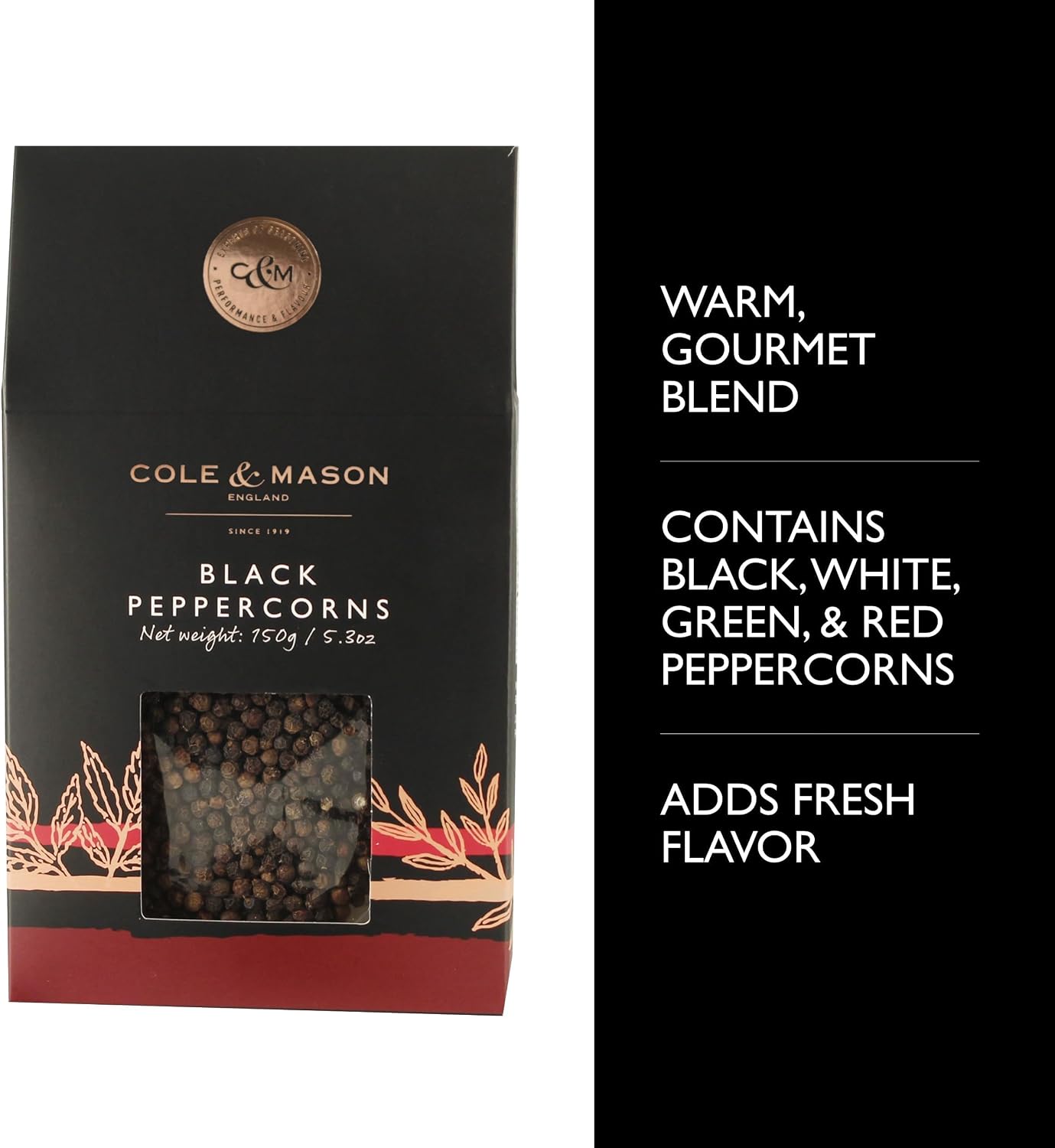 Cole & Mason Organic Black Peppercorn Refill 5.3oz
