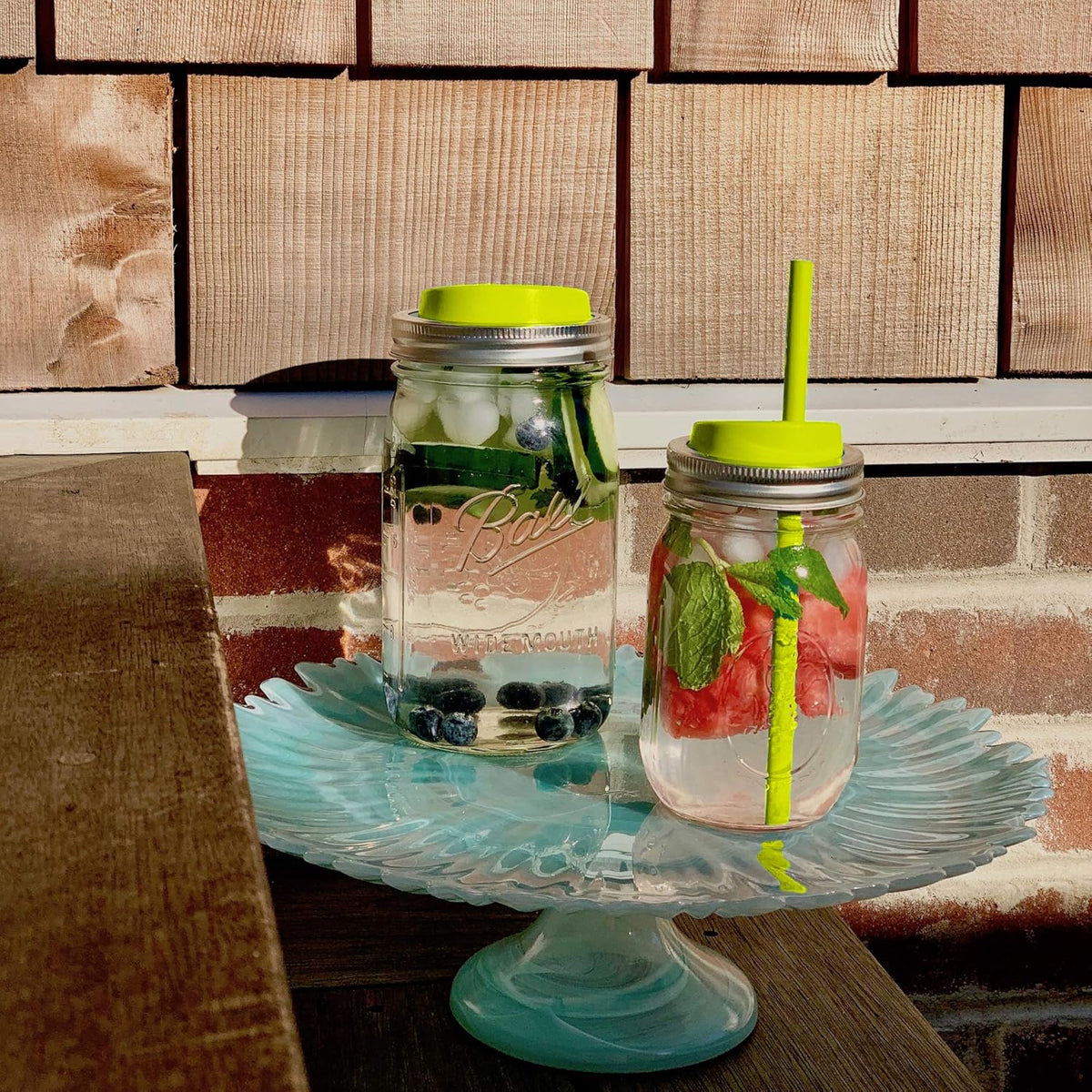 Jarware Lid and Straw Set Green