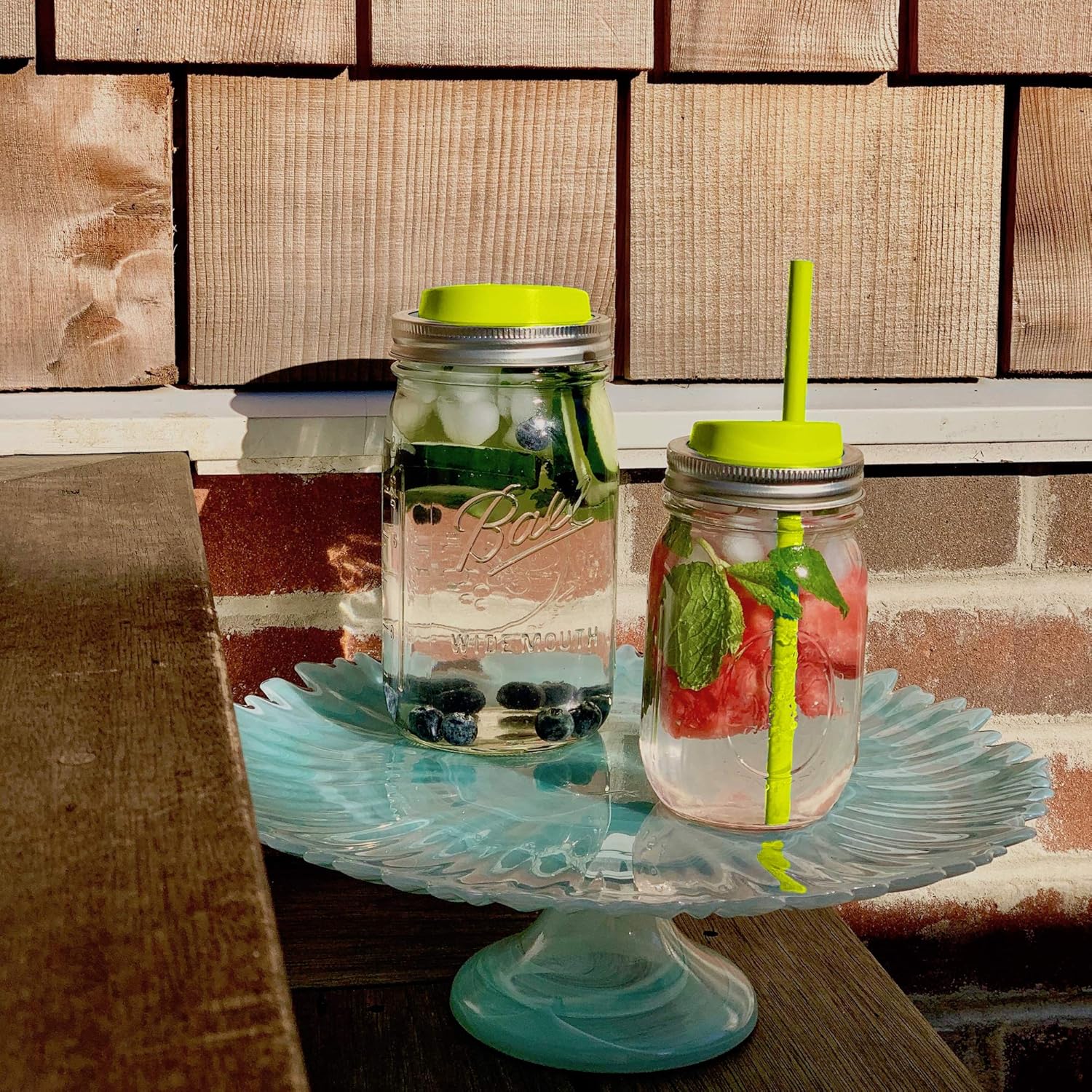 Jarware Lid and Straw Set Green