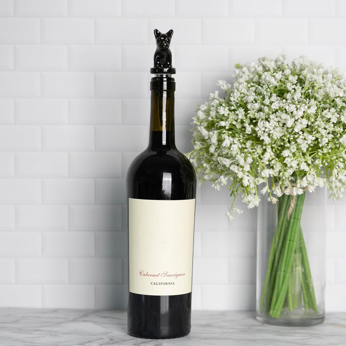 Fox Run Ceramic Bull Dog Wine Stopper