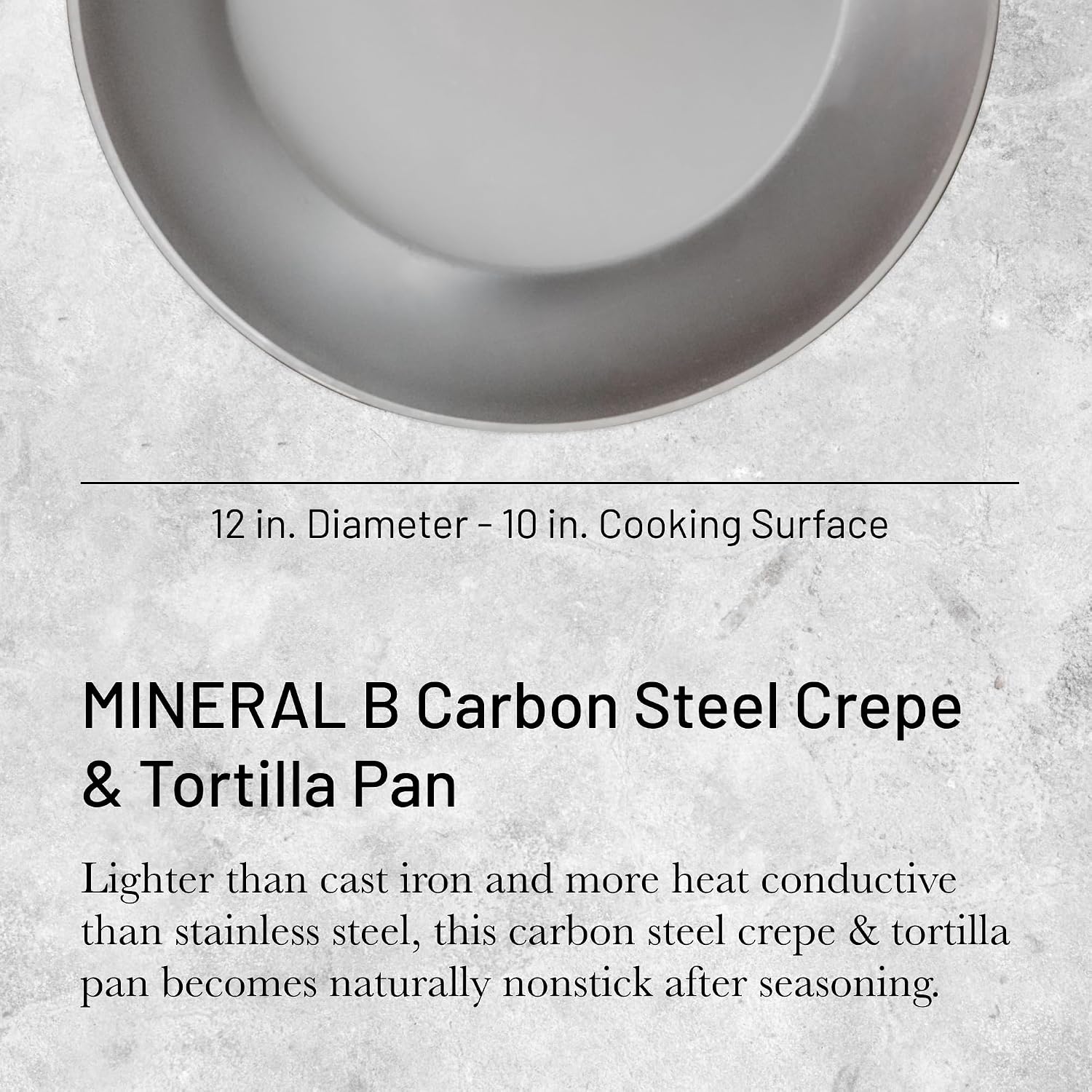 De Buyer Mineral B Element Steel Round Pancake Pan – 30cm