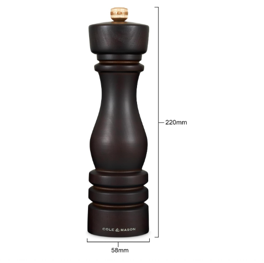 Cole & Mason The London Collection Salt Mill – Chocolate Wood – 8.5" / 22 cm by Kitchen Niche