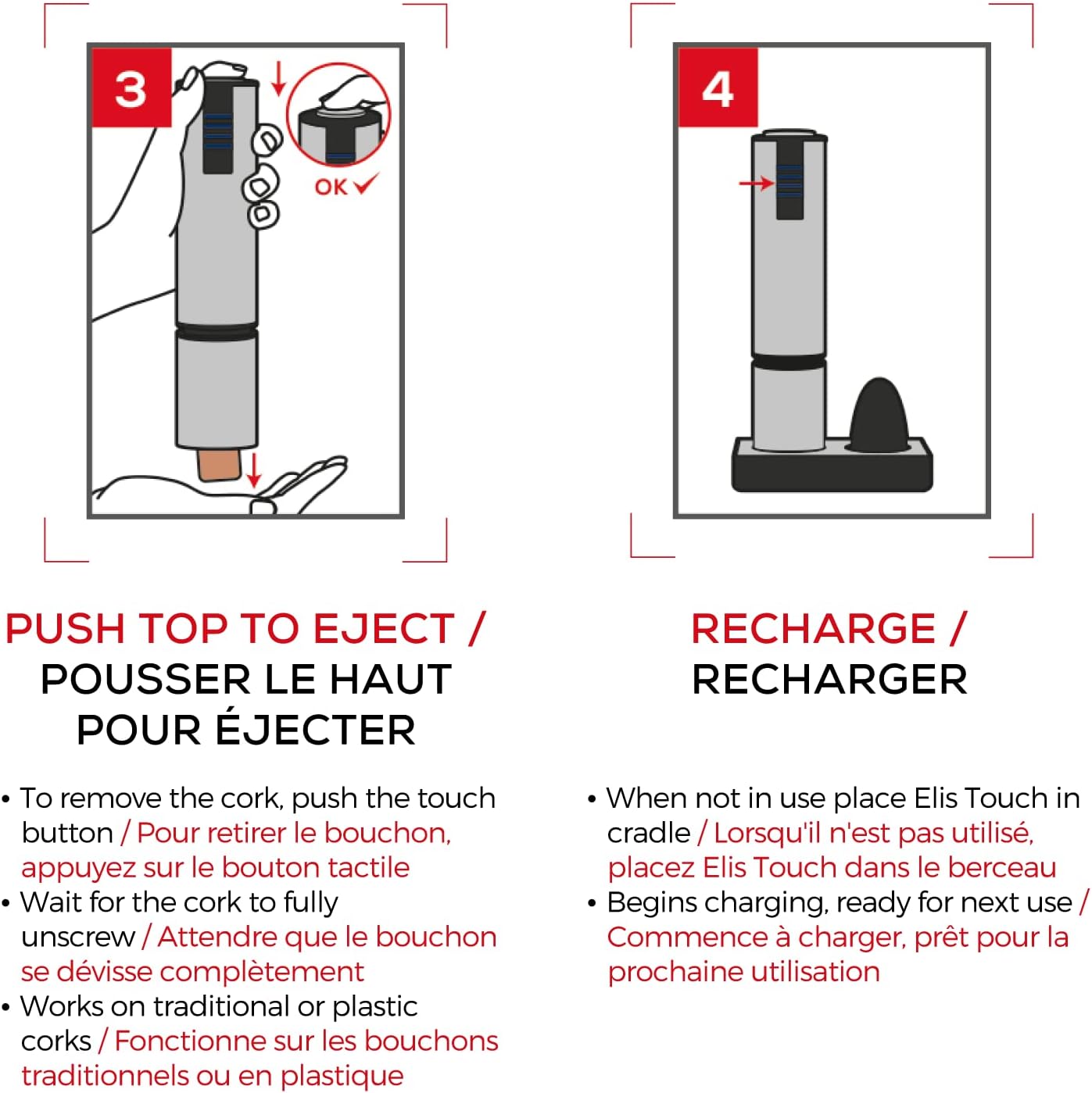 Peugeot Elis Touch Electric Rechargeable Corkscrew