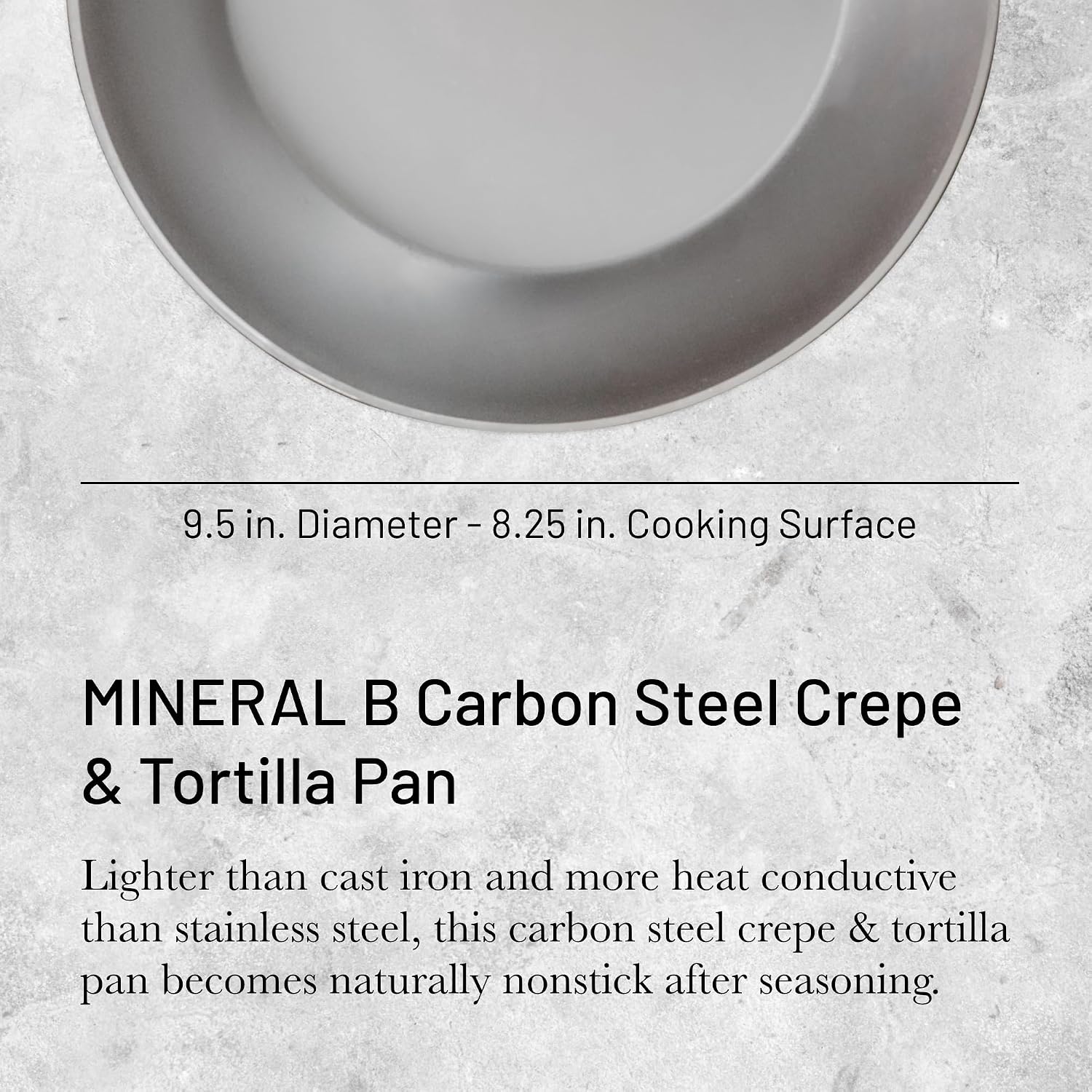 De Buyer Mineral B Element Steel Round Pancake Pan – 24 cm