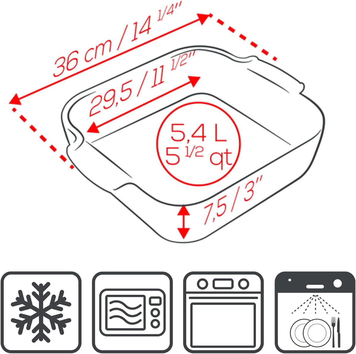 Peugeot Ceramic Baking Dish – Square – Ecru – 36 cm