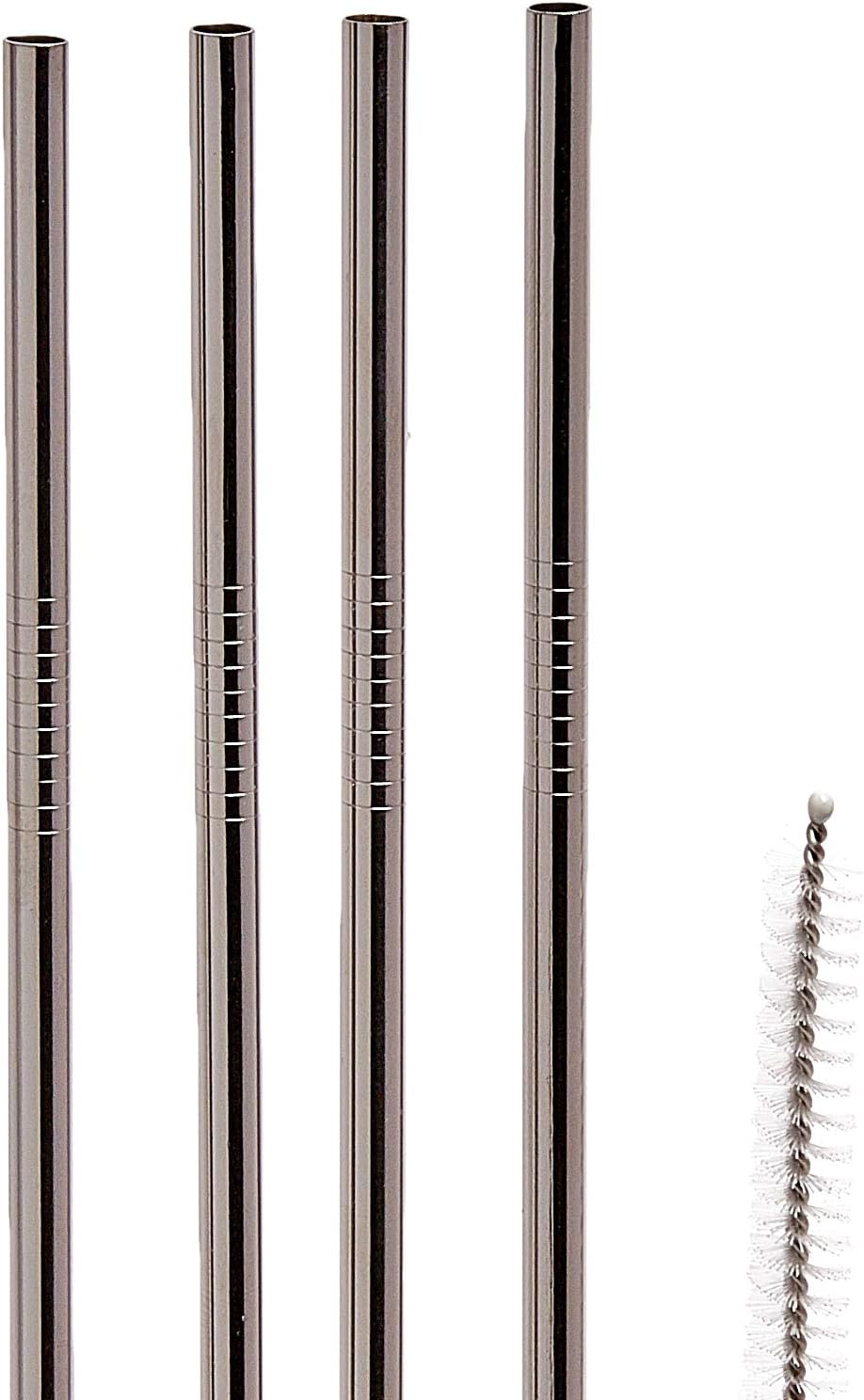 Outset Stainless Steel Long Straw with Natural Bag