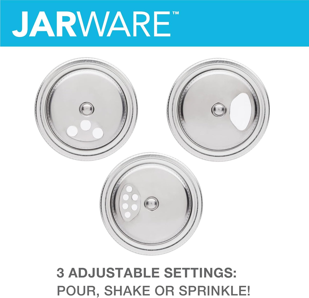 Jarware Wide Mouth Stainless Steel Spice Lid