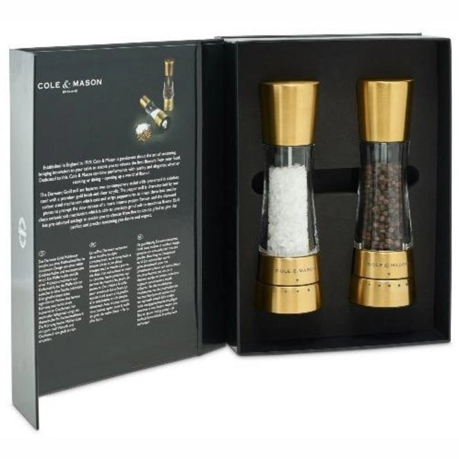 Cole & Mason Derwent Salt & Pepper Mill Gift Set – Matt Gold