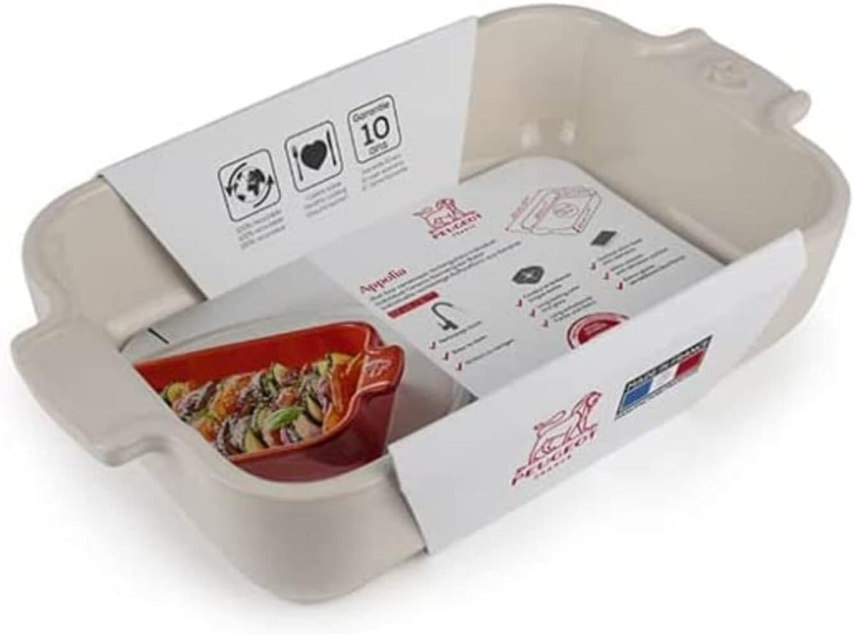 Peugeot Ceramic Baking Dish – Rectangular – Ecru – 22 cm