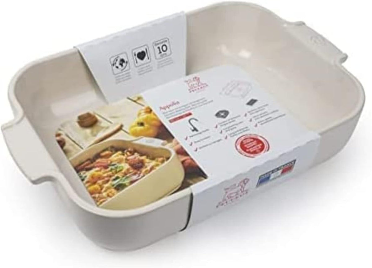 Peugeot Ceramic Baking Dish – Rectangular – Ecru – 36 cm