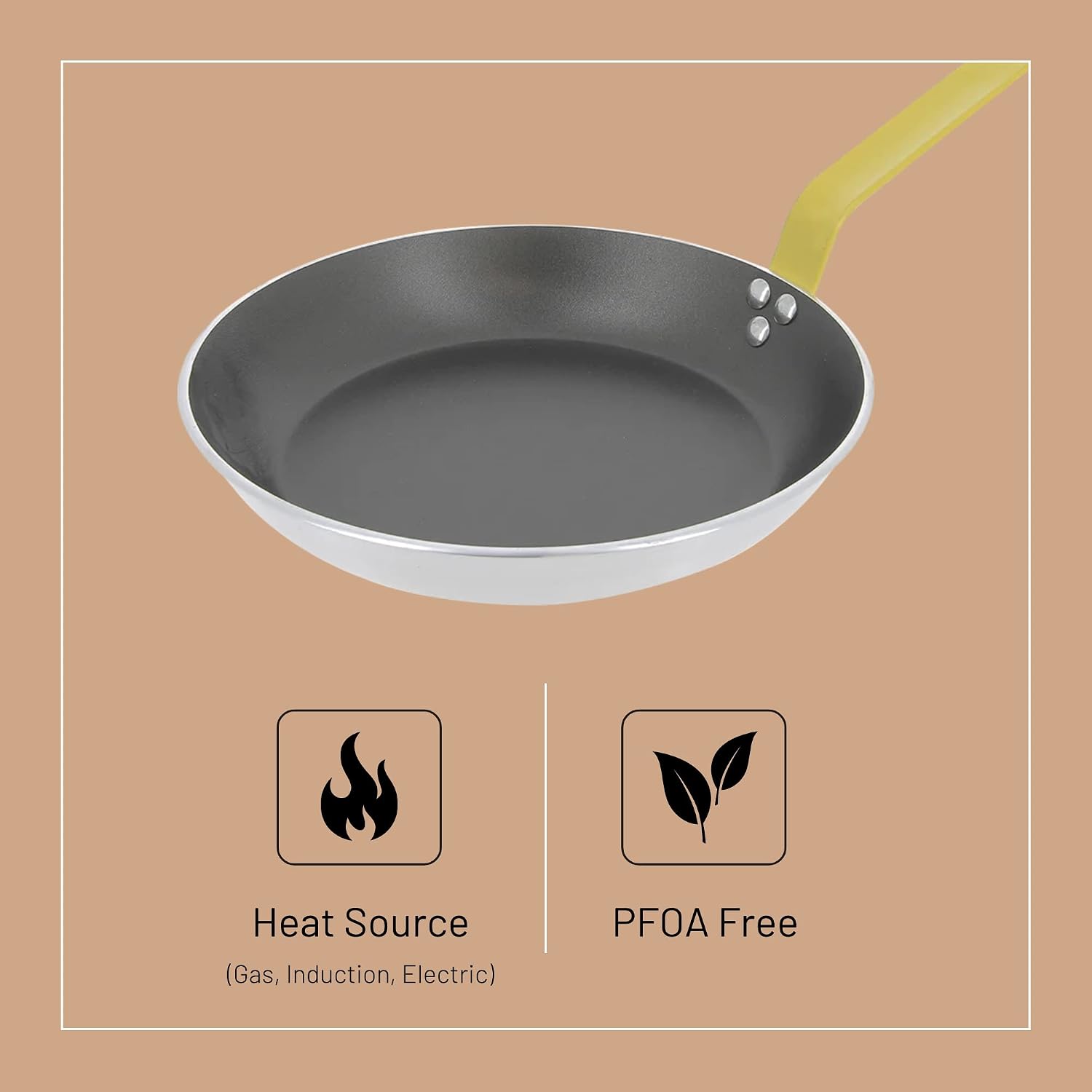 De Buyer Choc Round Non-Stick Fry Pan with Yellow Handle – 32 cm