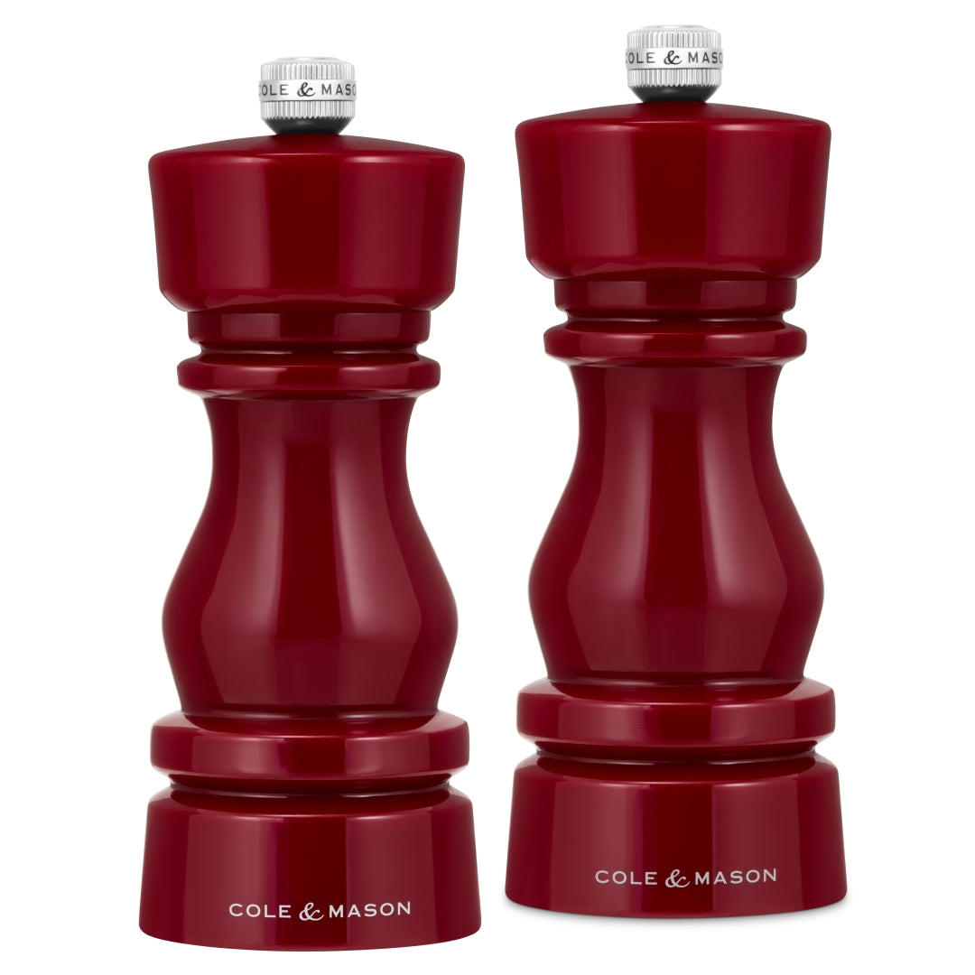 Cole & Mason London Salt & Pepper Mill Gift Set – Red Acrylic