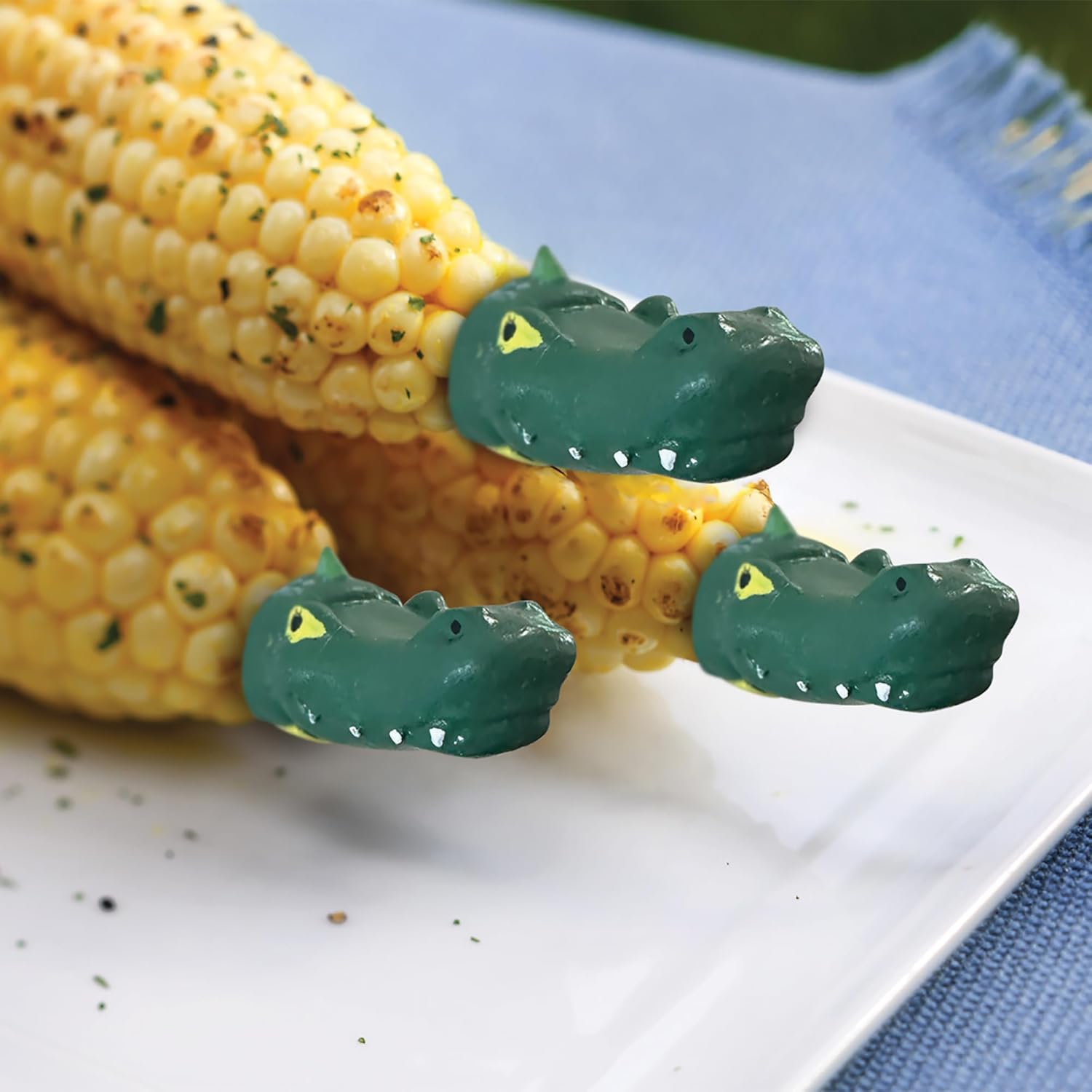 Outset Crocodile Corn Holders Set of 8
