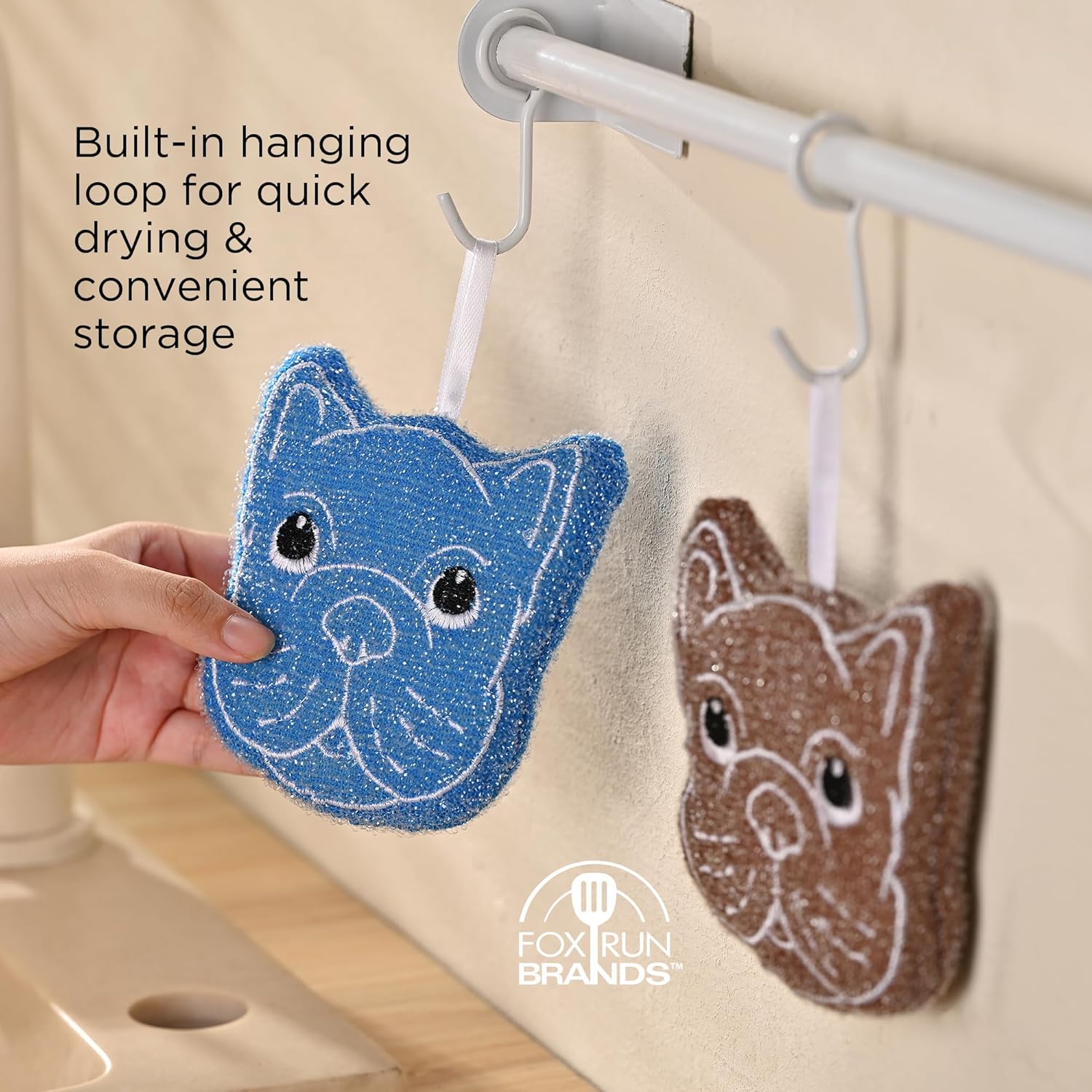 Fox Run Bulldog Scrub Sponge Set