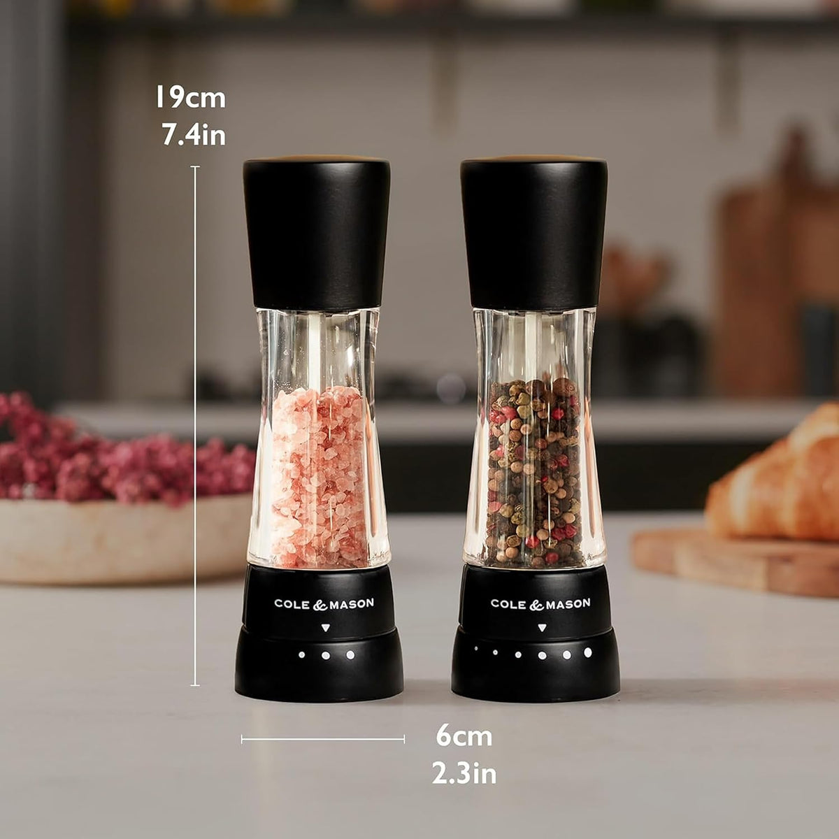 Cole & Mason Derwent Salt & Pepper Mill Gift Set – Matt Black