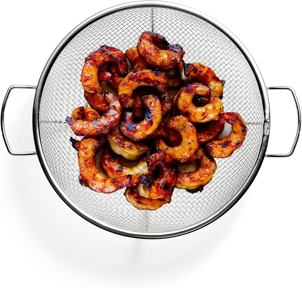 Outset Stainless Steel Round Shallow Grill Basket