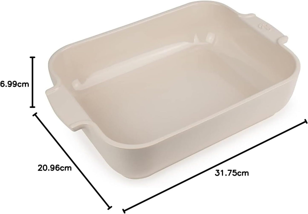Peugeot Ceramic Baking Dish – Rectangular – Ecru – 32 cm