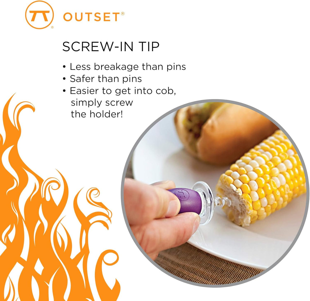 Outset Set of 8 Screw-in Corn Holders