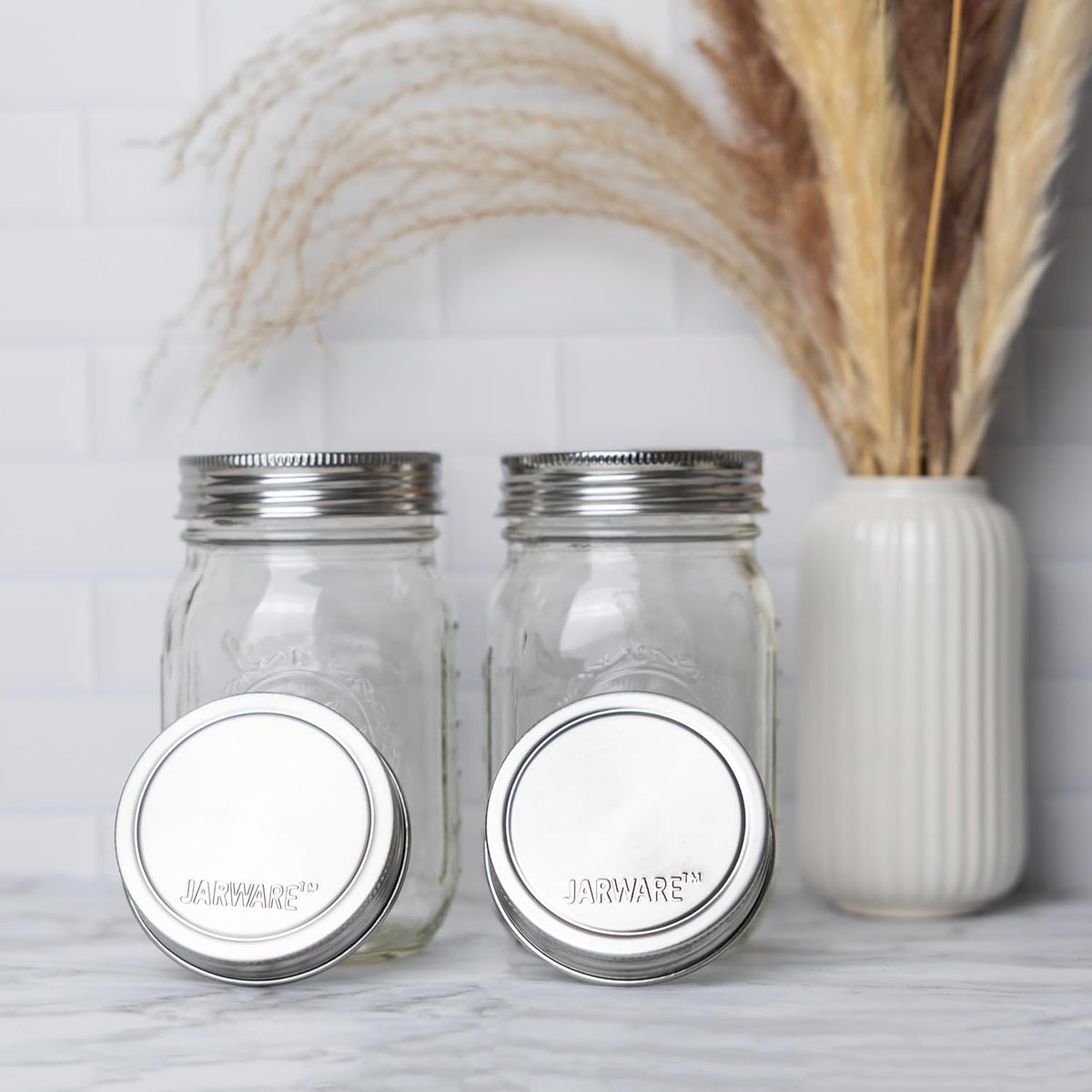 Jarware Stainless Steel Mason Jar Lids Set of 8