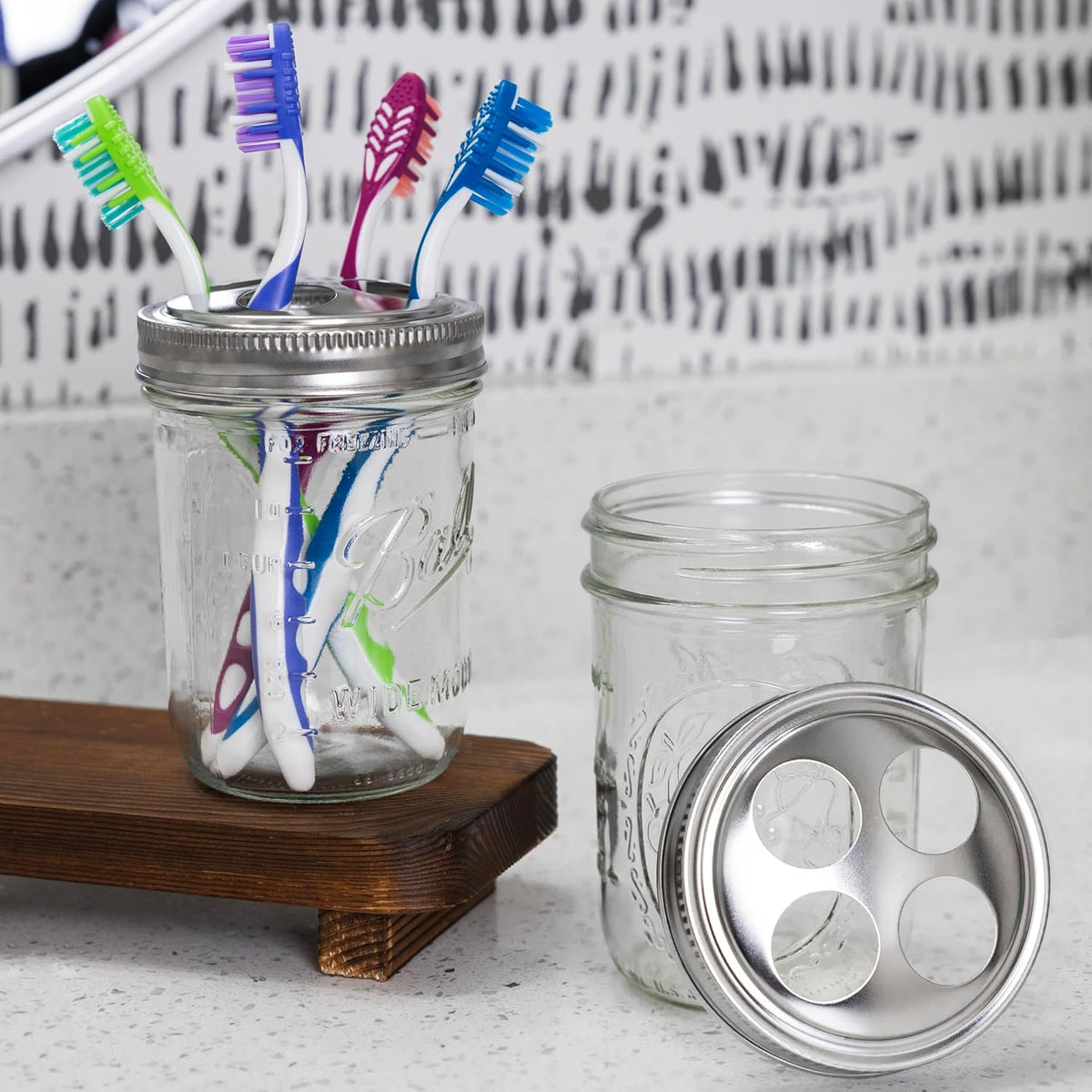 Jarware Stainless Steel Toothbrush Holder Set of 2