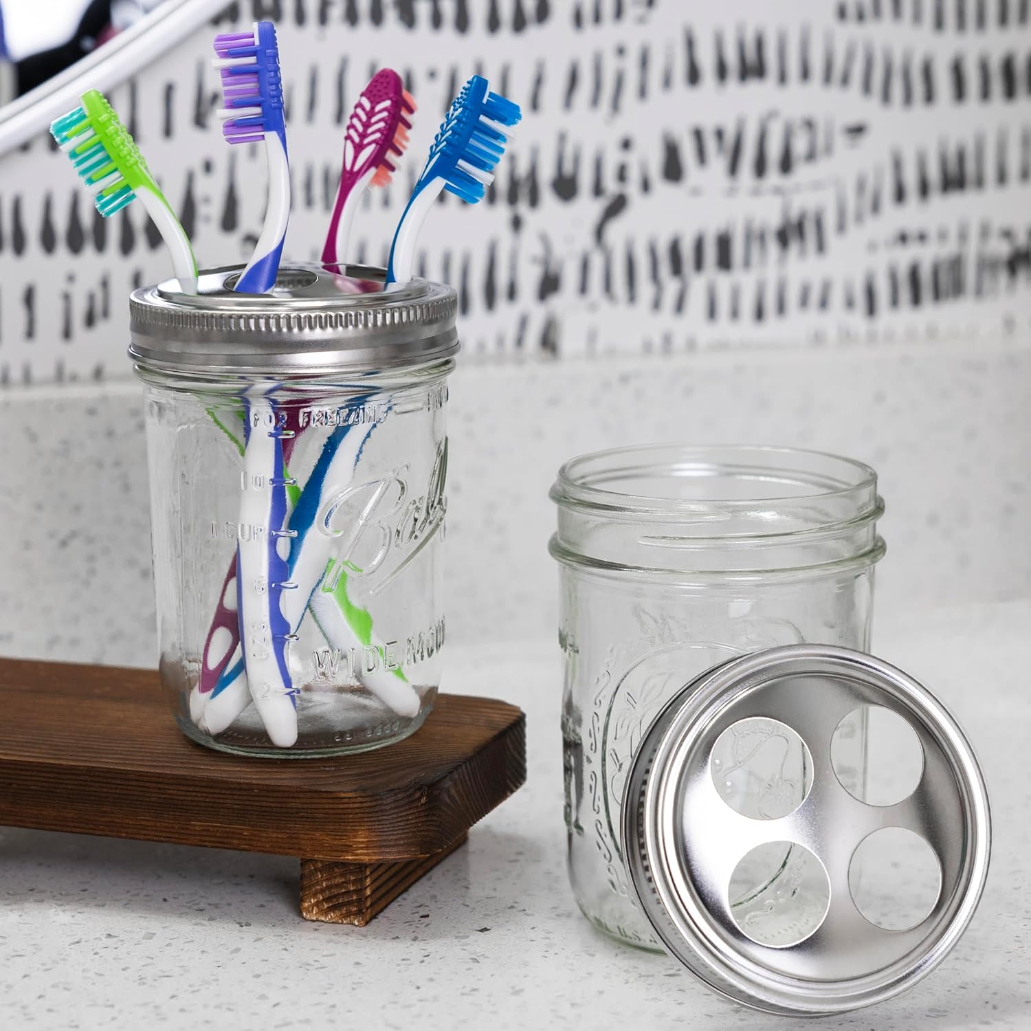 Jarware Stainless Steel Toothbrush Holder Set of 2