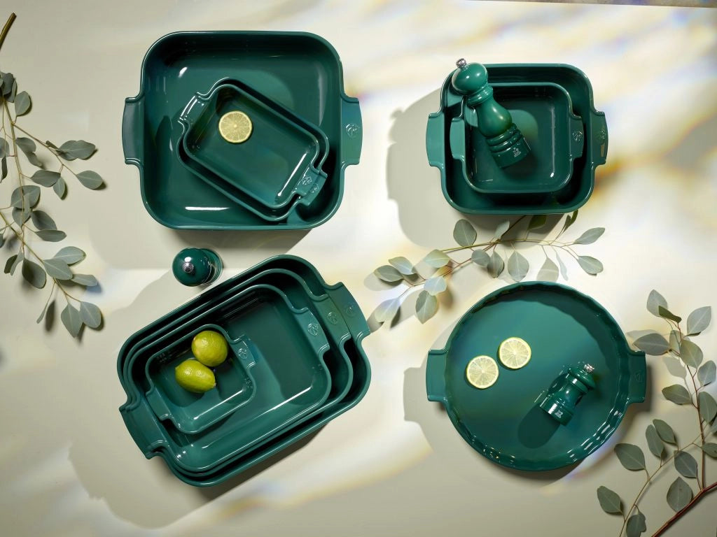 Peugeot Ceramic Baking Dish – Rectangular – Forest Green – 25 cm