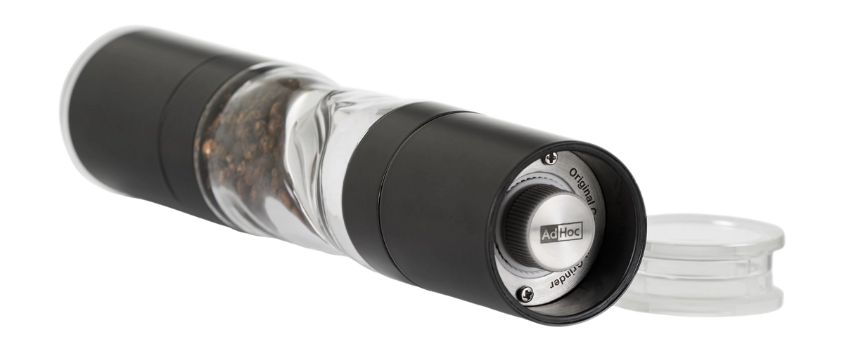 AdHoc DuoMill Pure Salt & Pepper Mill – Black Stainless Steel/Acrylic