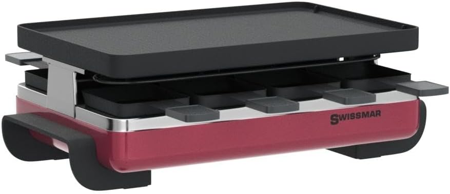Swissmar Classic 8-Person Raclette Grill – Nonstick Aluminum Plate – Red by Kitchen Niche