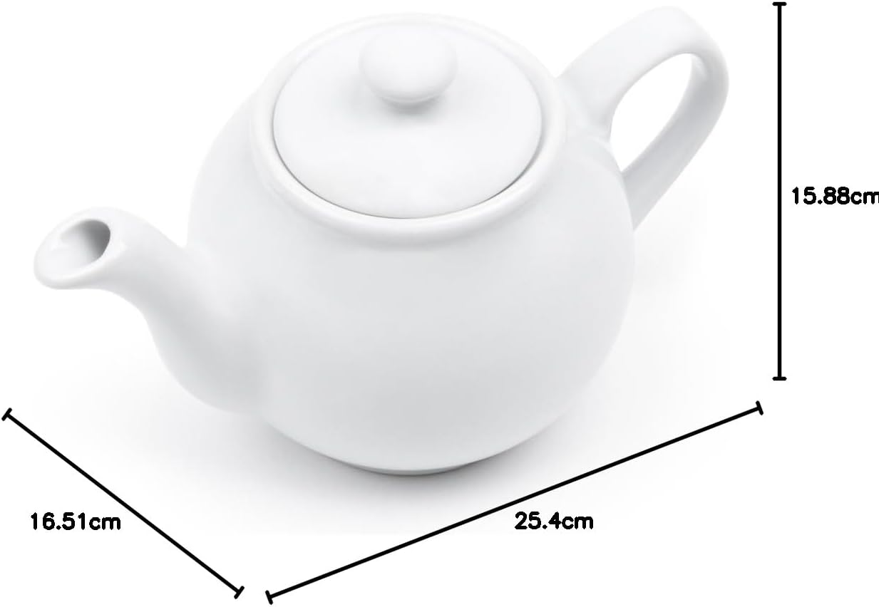 Fox Run White Ceramic Teapot 10-Cup