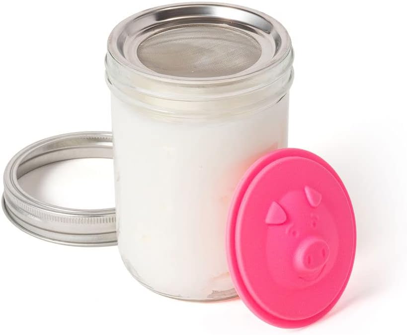 Jarware Silicone Bacon Grease Saver Mason Jar Lid with Strainer