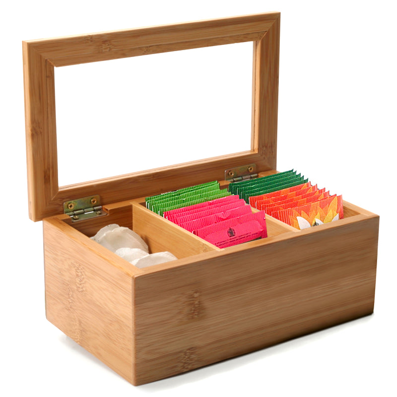 Danesco CH'A TEA Tea Bag Organizer Bamboo