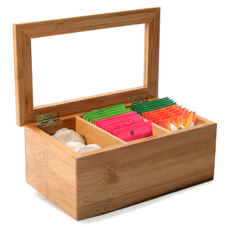 Danesco CH'A TEA Tea Bag Organizer Bamboo