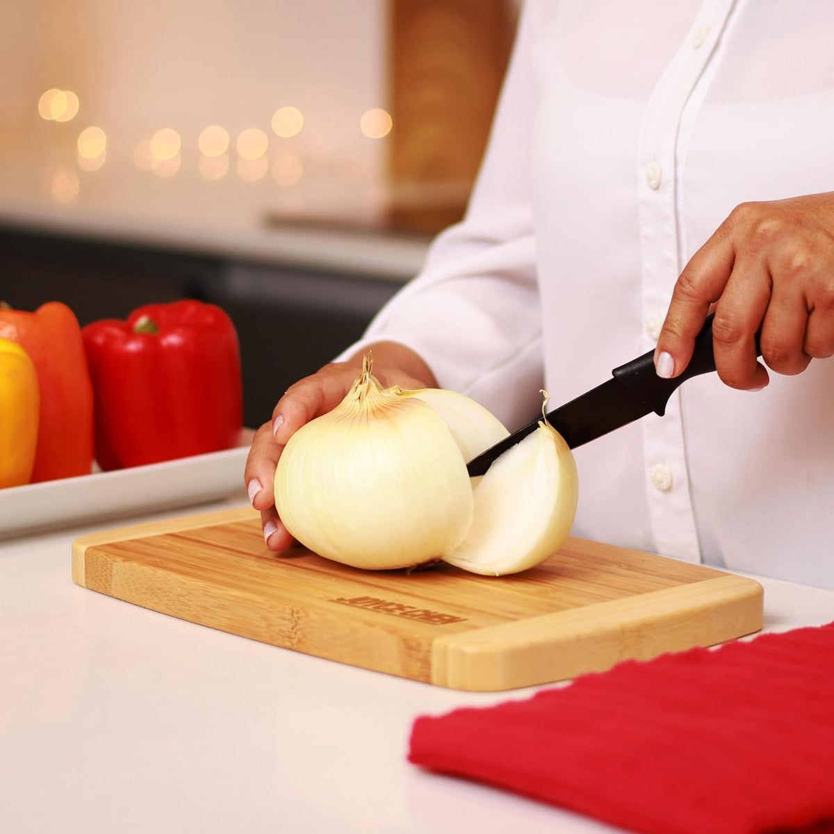 Joyce Chen Medium Burnished Bamboo Cutting Board – 8 x 12"