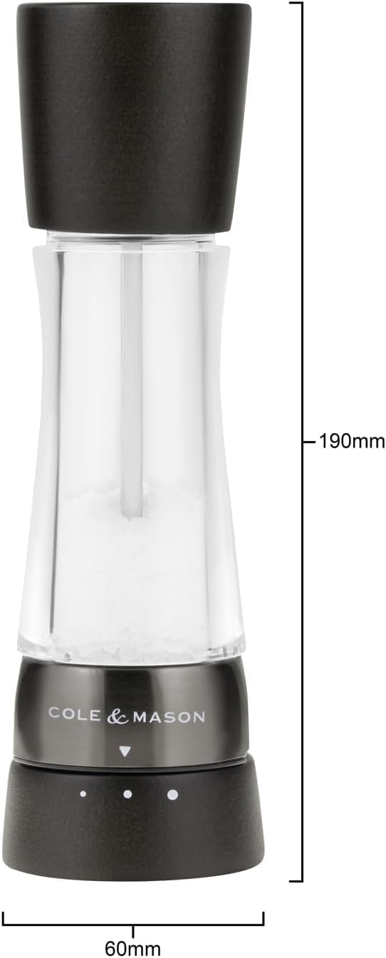Cole & Mason Derwent Salt & Pepper Mill Gift Set – Black Wood – 7.5" / 19 cm