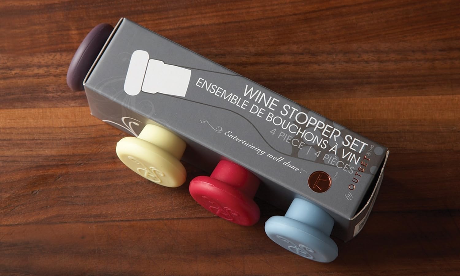Outset Silicone Wine Stoppers – Set of 4