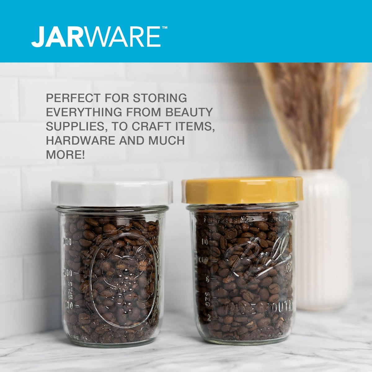 Jarware Multicolor Mason Jar Lids Set of 4
