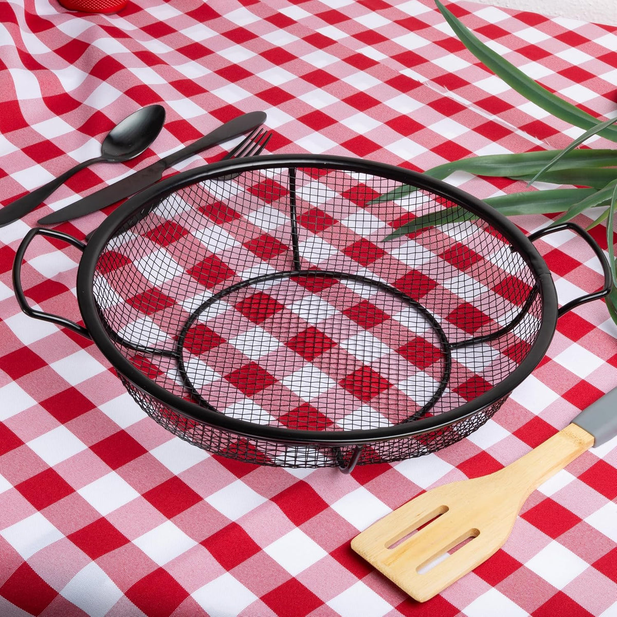 Outset Non-Stick Round Shallow Grill Basket
