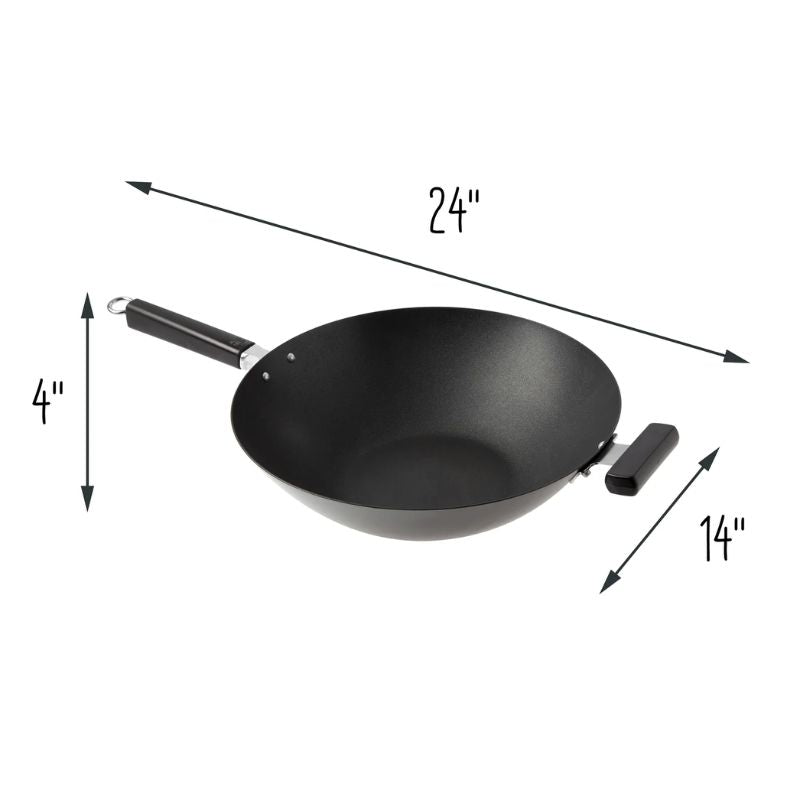 Joyce Chen Professional Series 14-Inch Carbon Steel Ceramic Nonstick Flat Bottom Wok Joyce Chen by Kitchen Niche