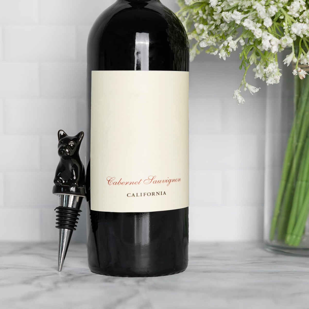 Fox Run Ceramic Bull Dog Wine Stopper
