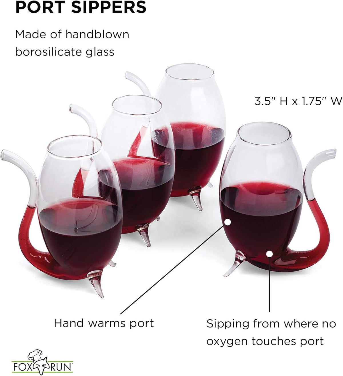 Fox Run Porto Sipper Glasses, Set of 4