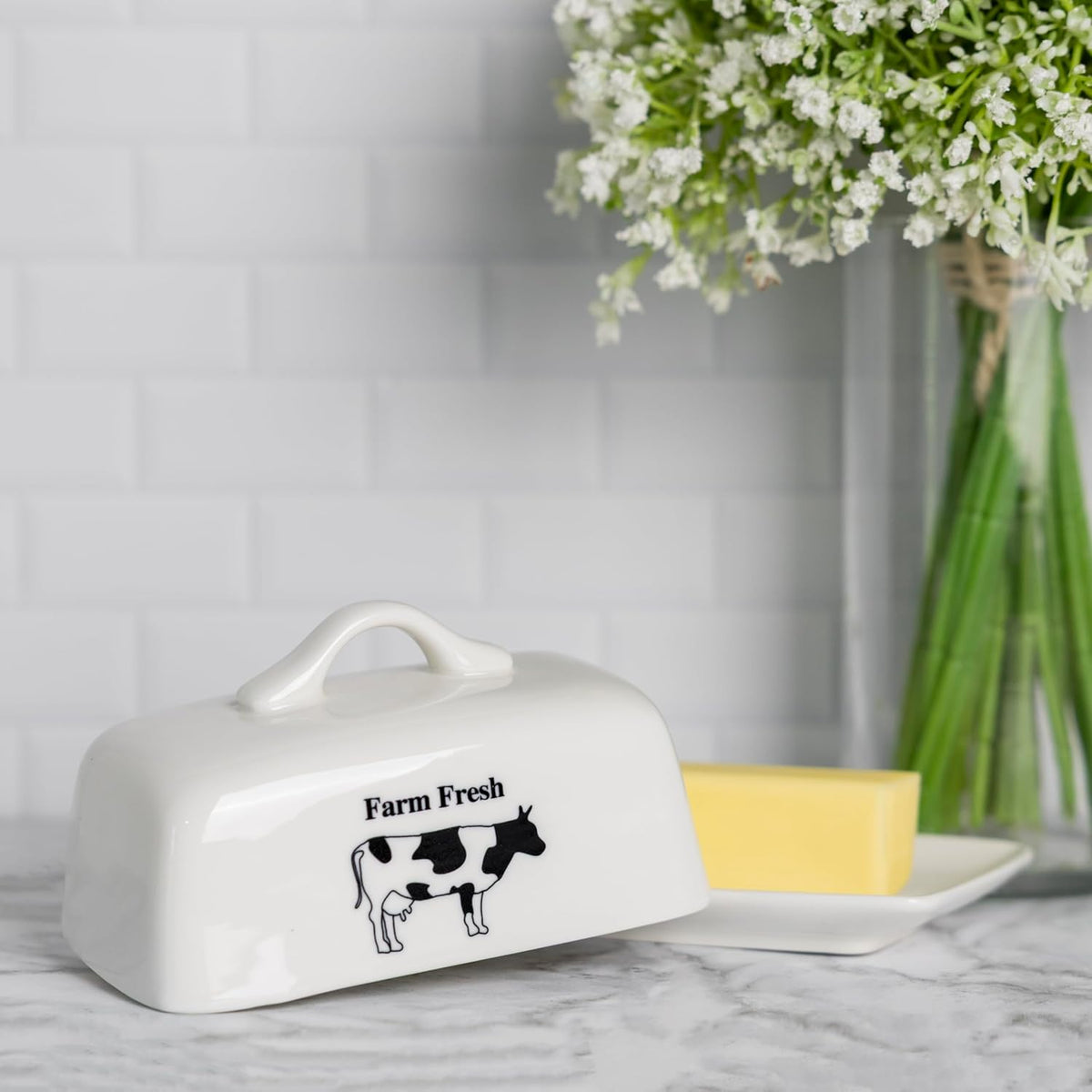 Fox Run Ceramic Butter Dish Cow