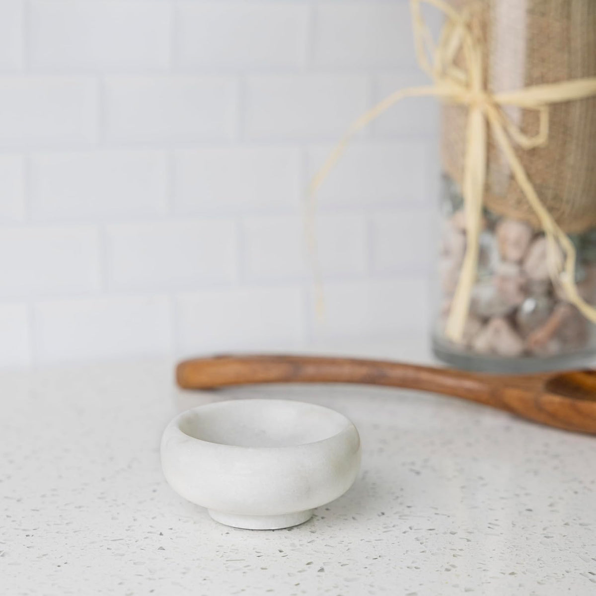 Fox Run Natural White Marble Pinch Bowl, 1 oz