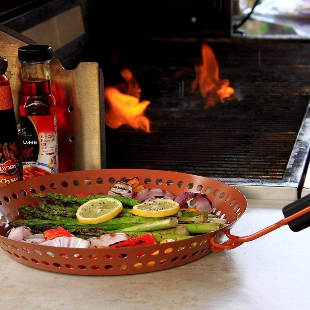 Outset Copper Nonstick Grill Skillet 12"