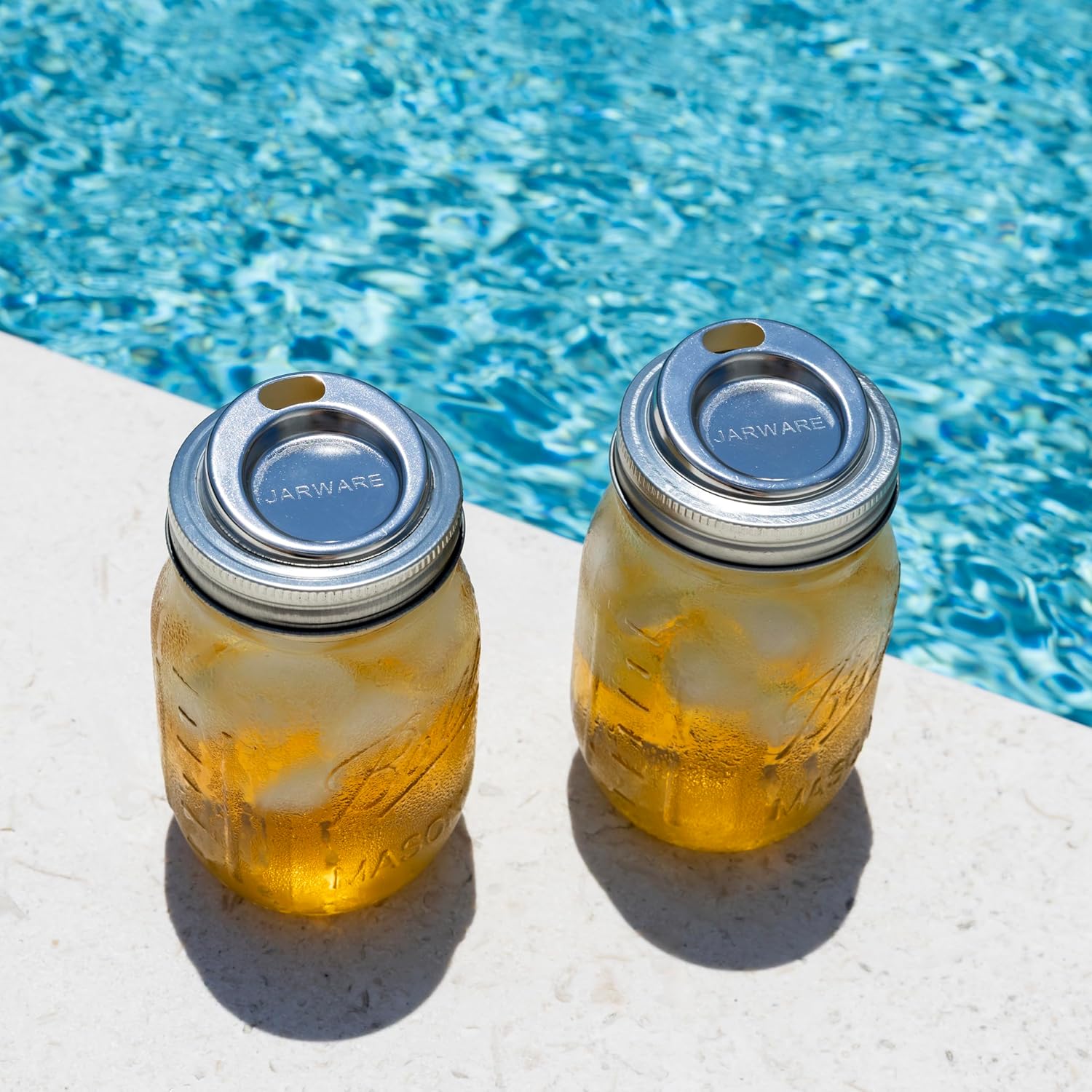 Jarware Stainless Steel Drink Lids Set of 2
