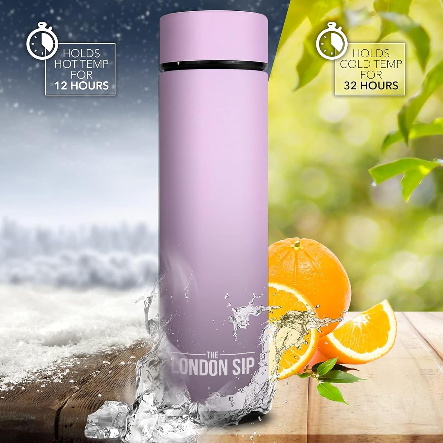 London Sip Tea Infuser Bottle – Lilac – 16 oz
