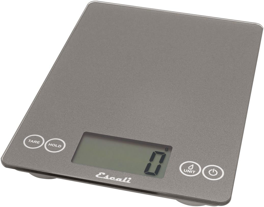 Escali Arti Digital Glass Kitchen Scale Gray Storm