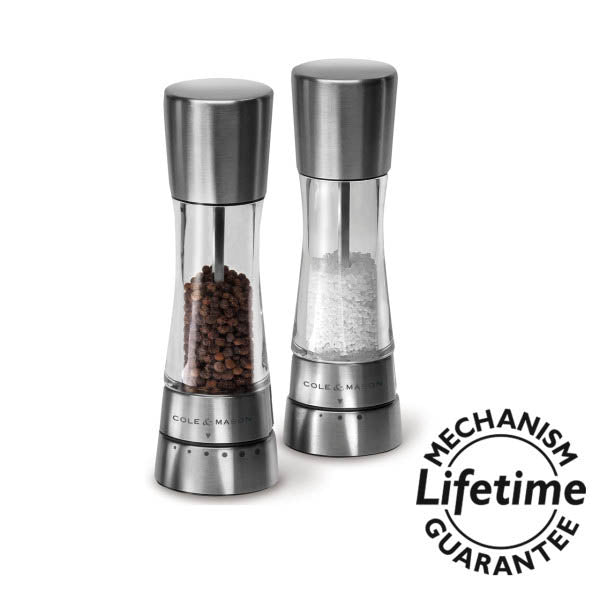Cole & Mason Derwent Salt & Pepper Mill Gift Set – Stainless Steel – 7.5" / 19 cm